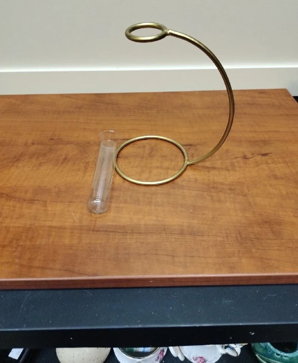 Brass Finish Riviera Propagation Stand, Bud Vase